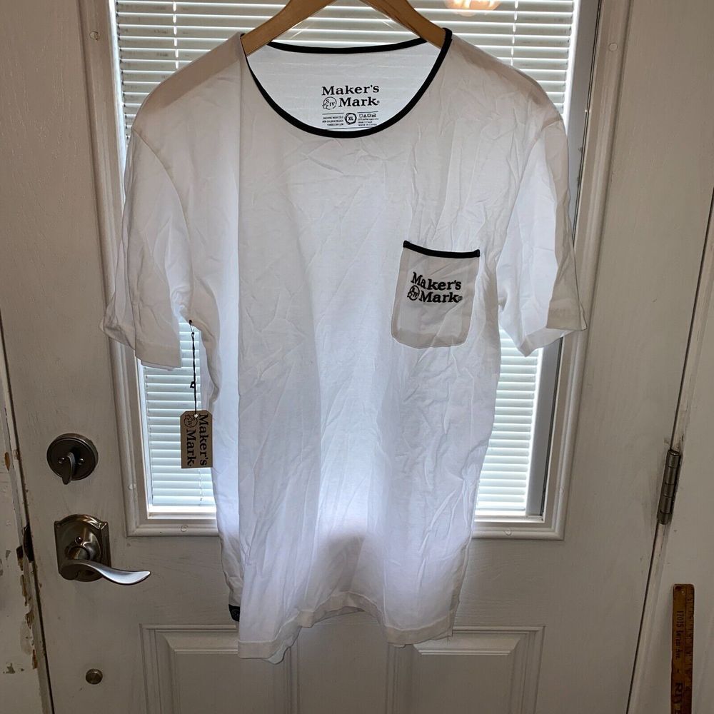 Maker's Mark T-Shirt Mens XL White 100% Cotton Crewneck‎ New
